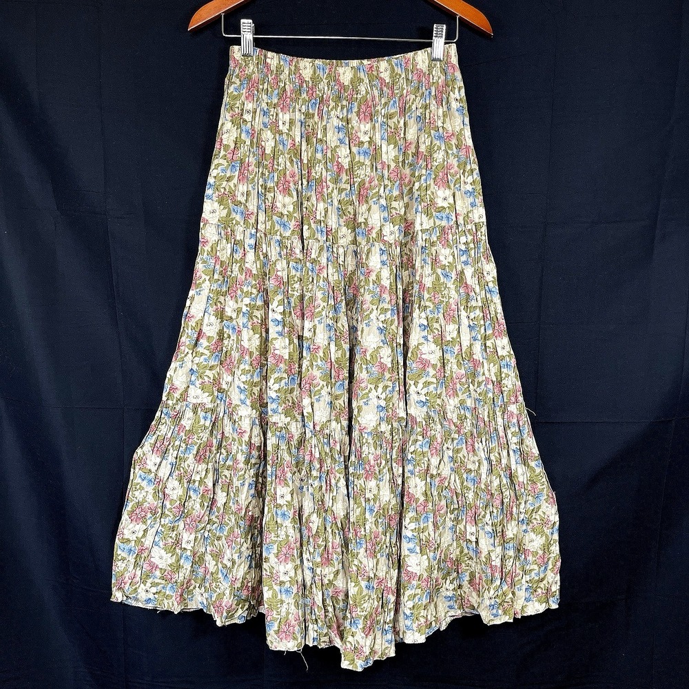 VTG 90s Womens Fairy Grunge Maxi Skirt Size 34 / M Floral Cottage Gypsy Ethereal
